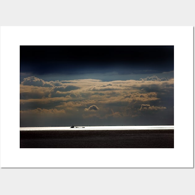 Sealight - clouds over The Wash as a ship moves along the coast near Hunstanton, Norfolk Wall Art by richflintphoto